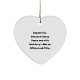 Funny Supervisor Gifts from Men to Heart Ornament for Christmas Unique Gifts for Supervisors at Work - Image 1